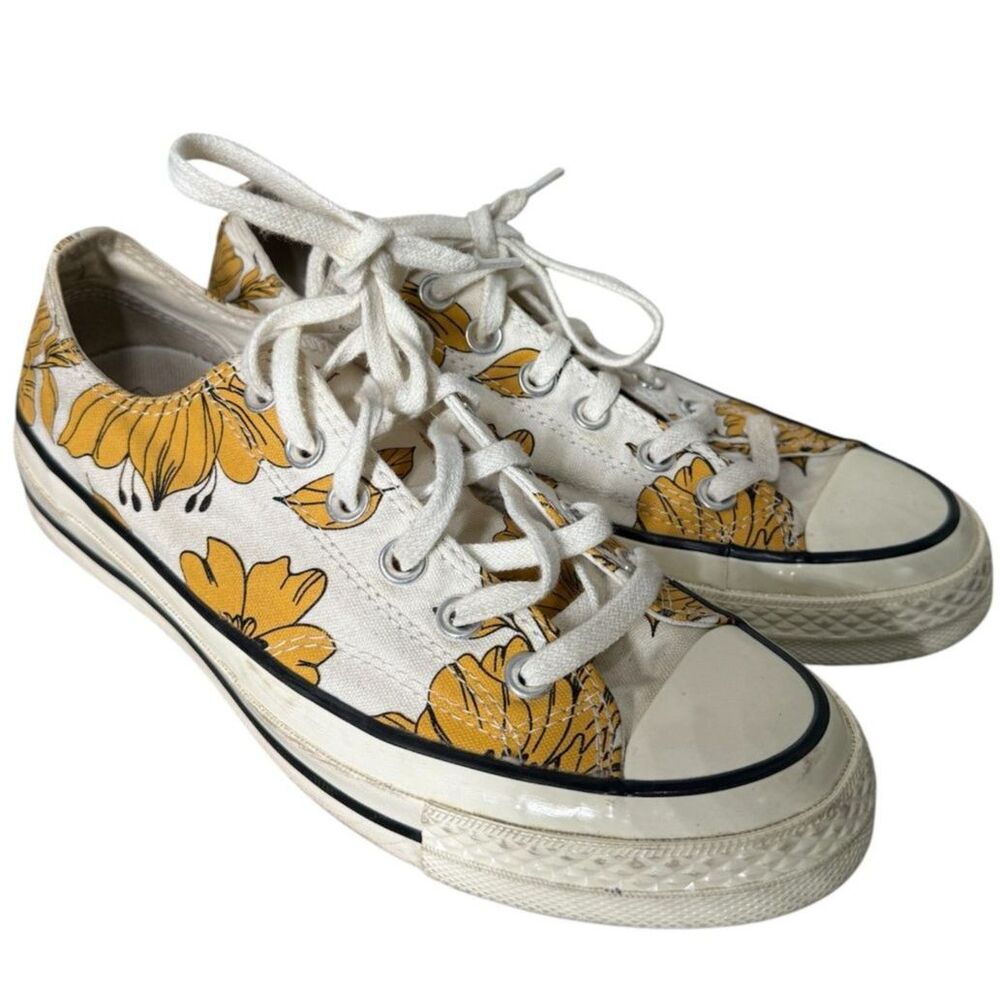 Converse Chuck 70 Vintage Floral Low Rise Womens Sz 7.5 Egret/Sunflower